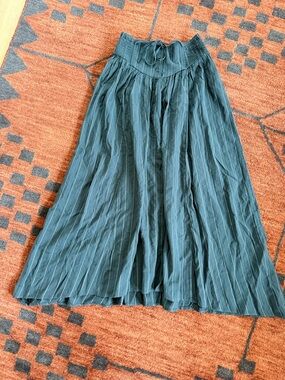 aerie black and white striped Maxi Skirt with Tie Waist